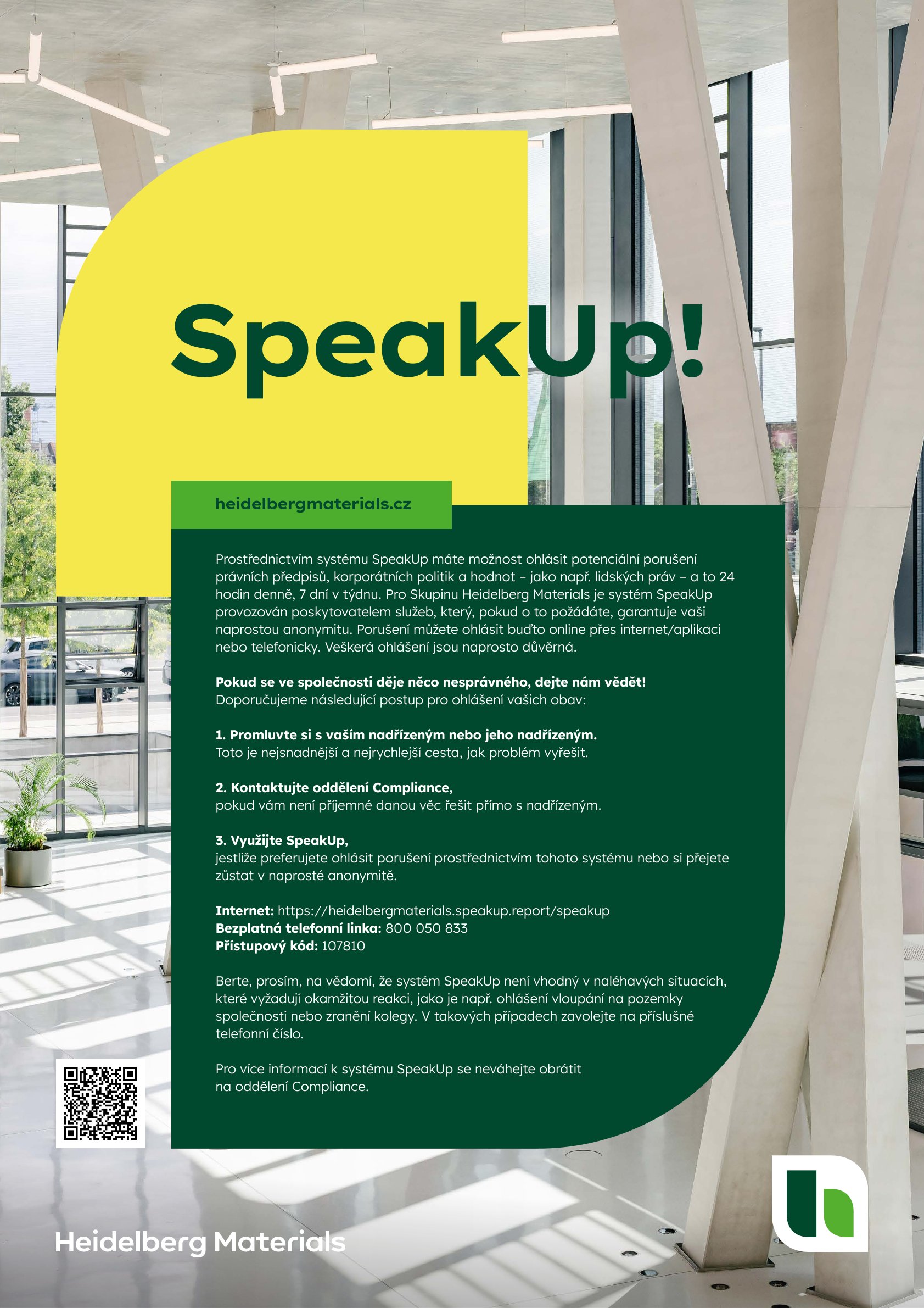 SpeakUp plakát Heidelberg Materials